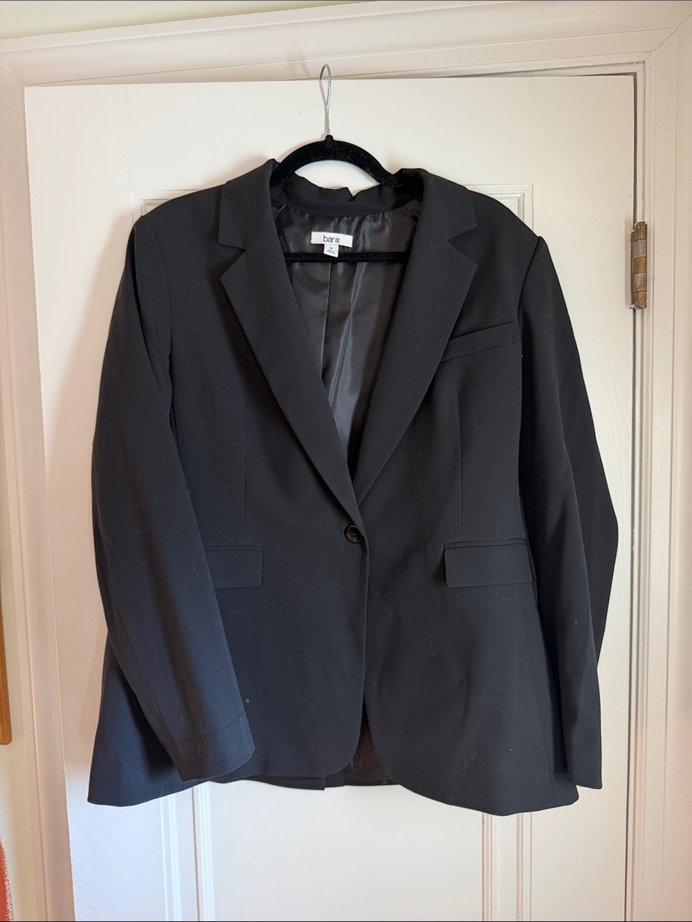 Bar III Black Tailored Single-Button Blazer